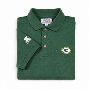 Vintage 90s Starter Pro Line Green Bay Packers Polo Shirt XXL Green